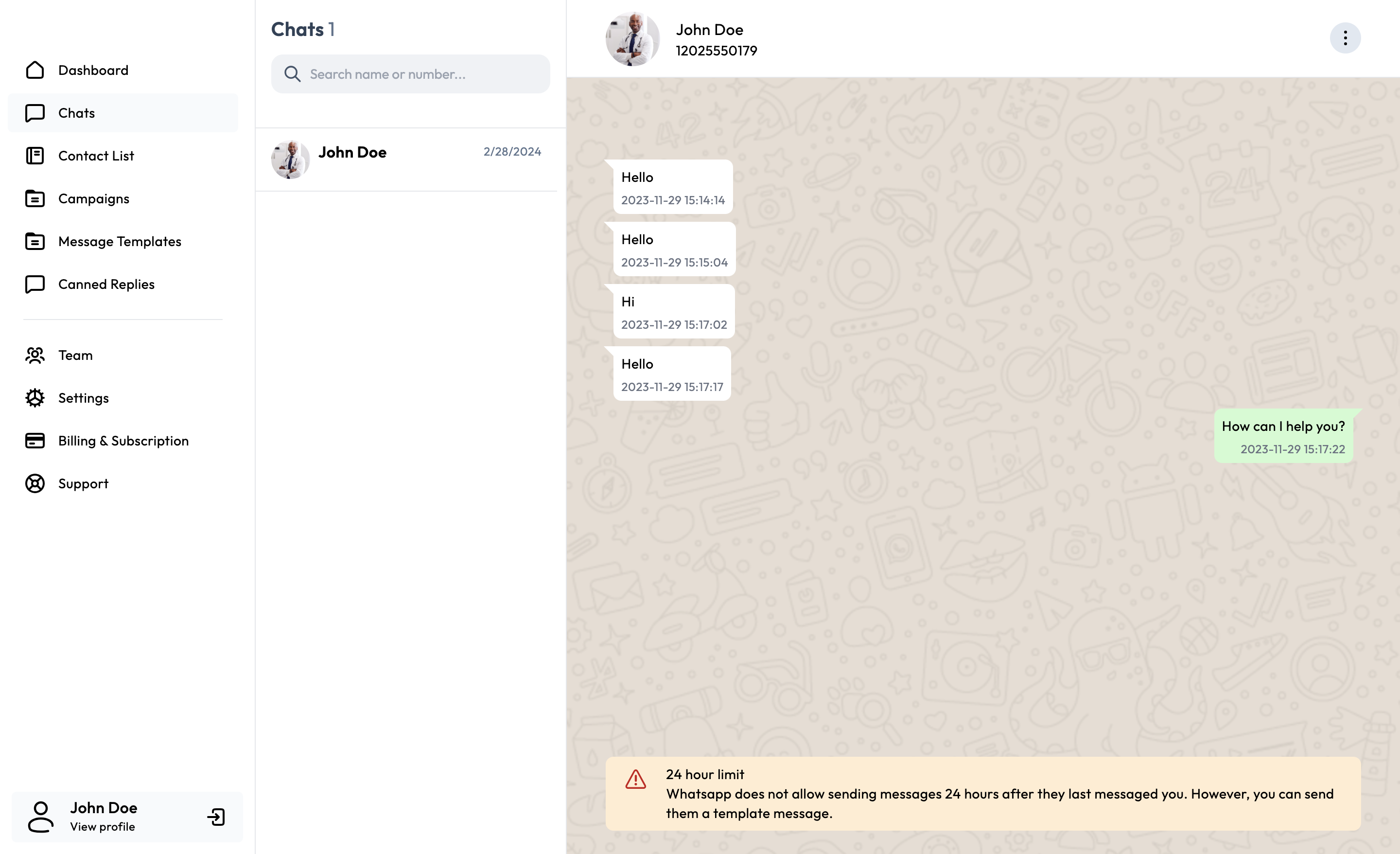Watsi.io WhatsApp Marketing Dashboard